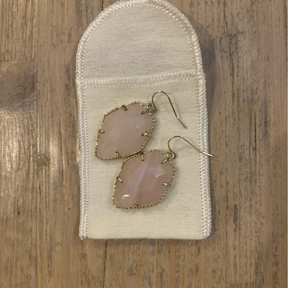 Kendra Scott Rose Quartz Dangling Earrings